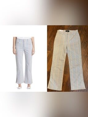 3x1 Three by One W4 Austin Crop Jeans Striped Nillie Denim Button Fly Womens 28